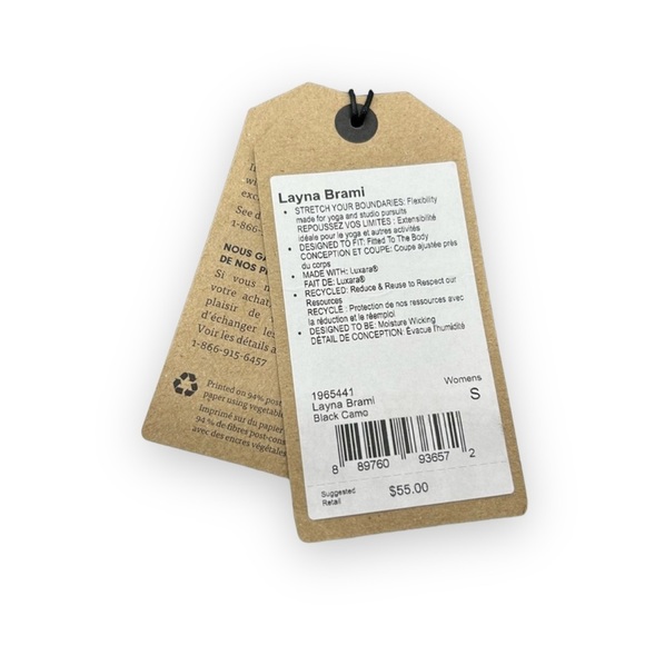 NWT Prana Layna Brami in Black Camo Print size Small - Picture 4 of 5